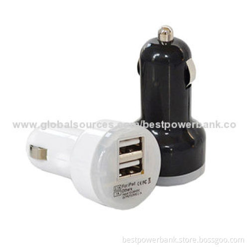 Cheapest Car Charger with Double USB, 5.0V-1,800mA Output Range, ABS Material